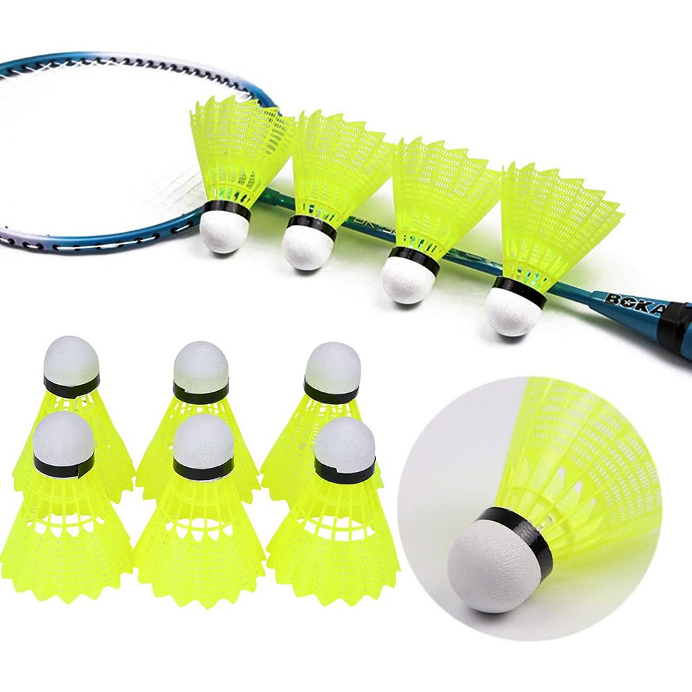 Feather Shuttlecock - 3/6/12 ชิ้น ลูกแบดมินตันพลาสติกไนลอนสำหรับฝึกซ้อม กีฬาในร่ม แข็งแรงทนทาน