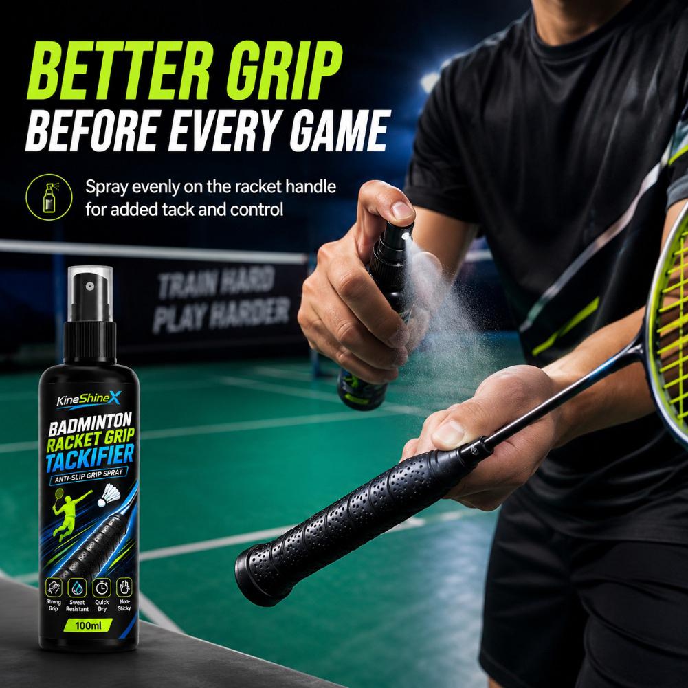 Badminton Grip - สเปรย์กันลื่นสำหรับไม้เทนนิสและไม้แบดมินตัน ช่วยดูดซับเหงื่อและเพิ่มประสิทธิภาพการจับสำหรับกีฬา