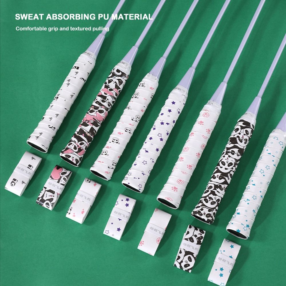 Badminton Grip - การดูดซึมเหงื่อเทนนิสแบดมินตันเทป Carroon PANDA สวมใส่แบดมินตันแร็กเก็ต Grips Wrap