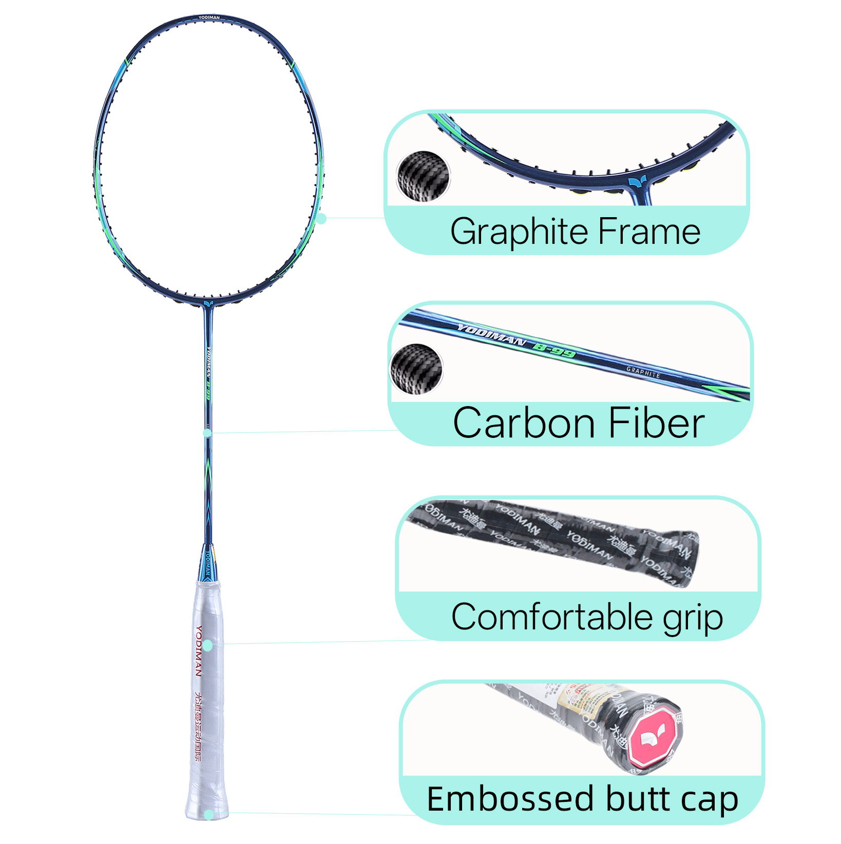 ไม้แบดมินตันคาร์บอนไฟเบอร์น้ำห - Badminton Racket Carbon บทวิจารณ์และราคา