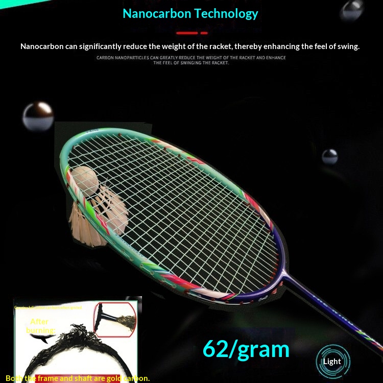 ไม้แบดมินตันน้ำหนักเบาพิเศษ 8U - Badminton Racket Carbon บทวิจารณ์และราคา