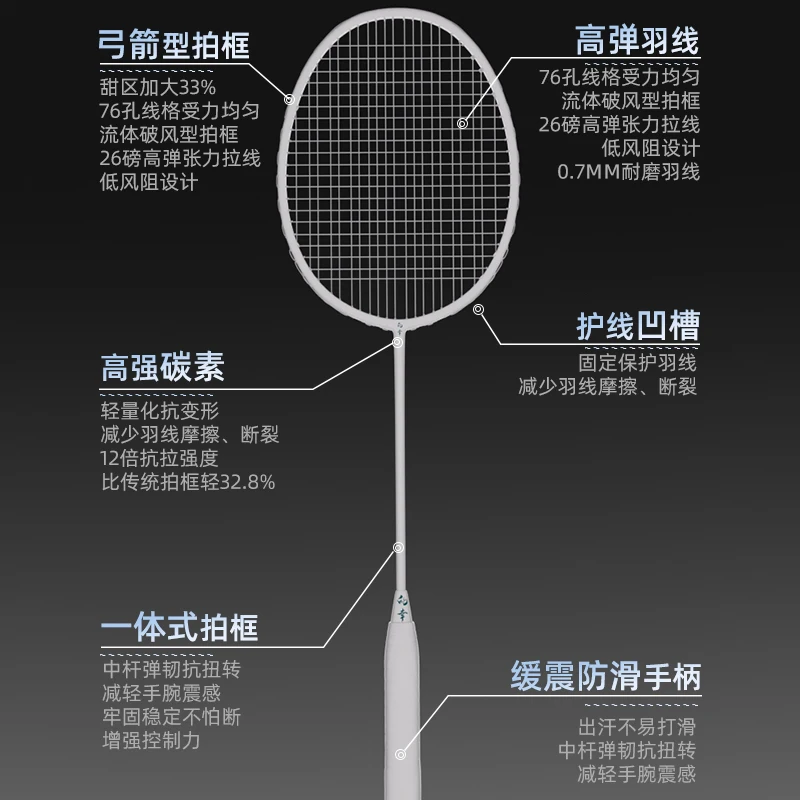 ไม้แบดมินตัน 5U คาร์บอนเต็มตัว - Badminton Racket Carbon บทวิจารณ์และราคา
