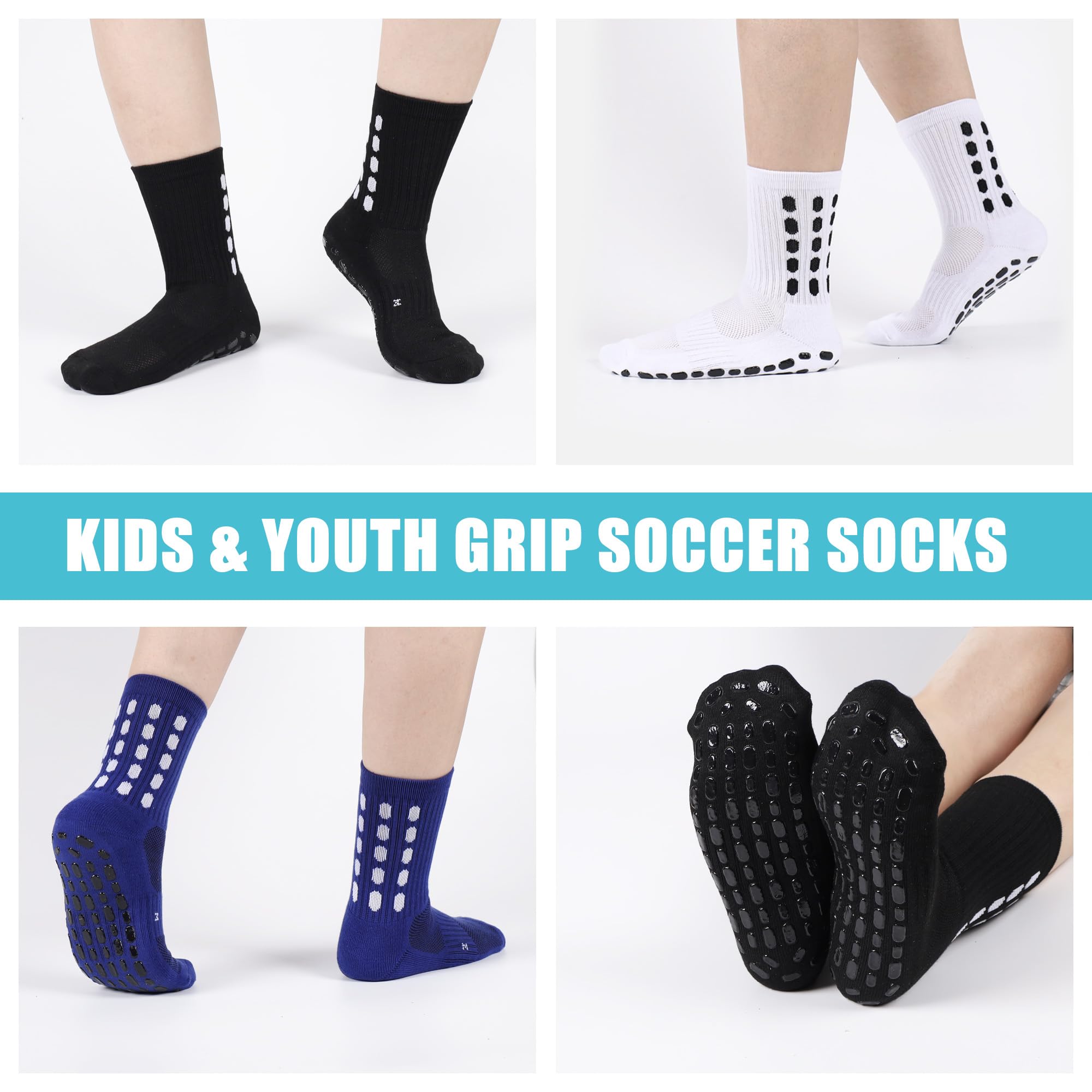 4/8 คู่เด็กถุงเท้าฟุตบอลกันกระ - Sports Grip บทวิจารณ์และราคา